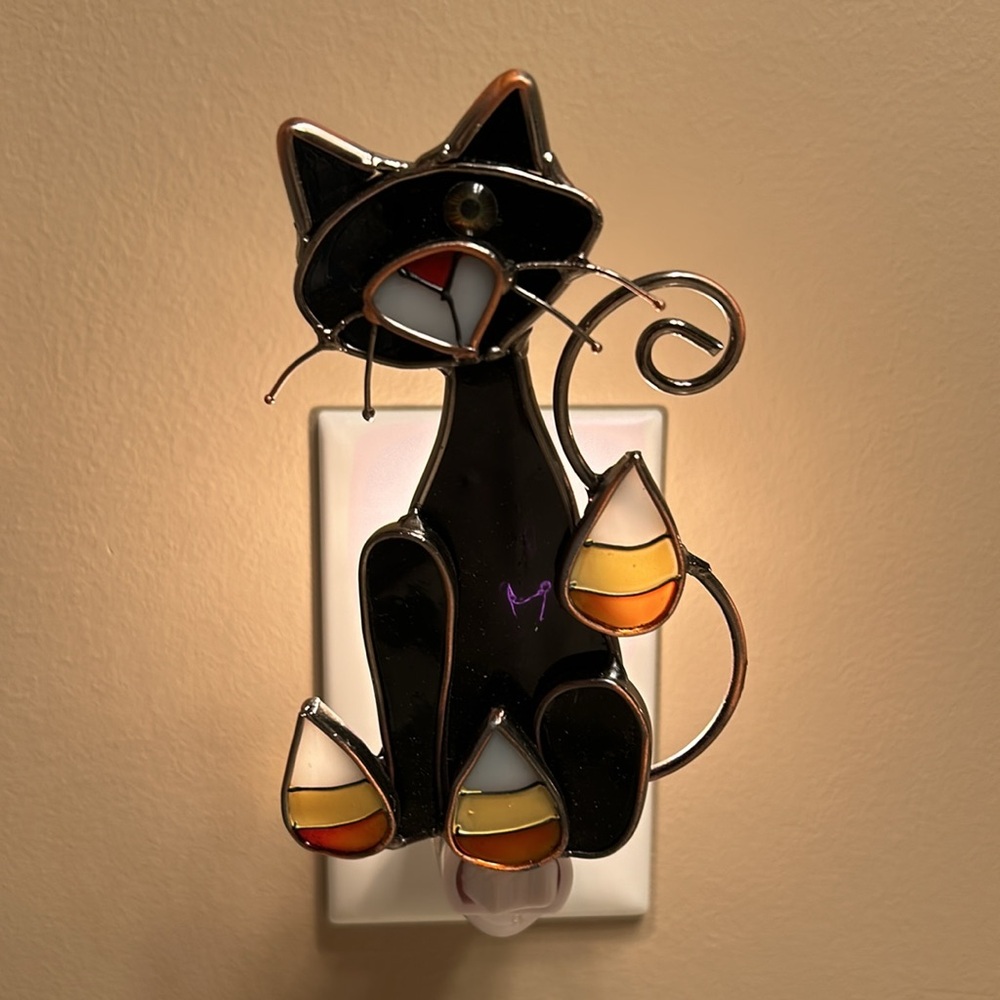 Black cat night light